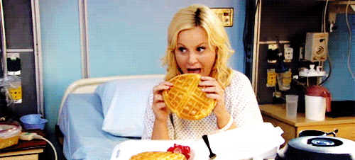 woman eating waffles gif