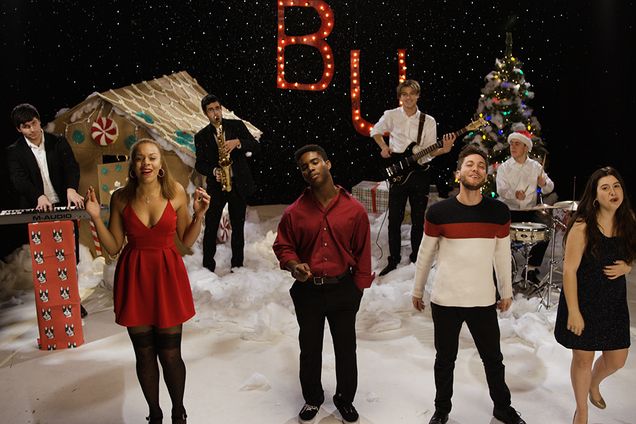 BU musicians on magical winter Wonderland set.