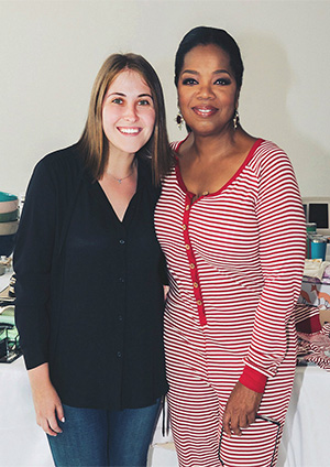 Em John jewelry founder Emma Johnson with Oprah Winfrey