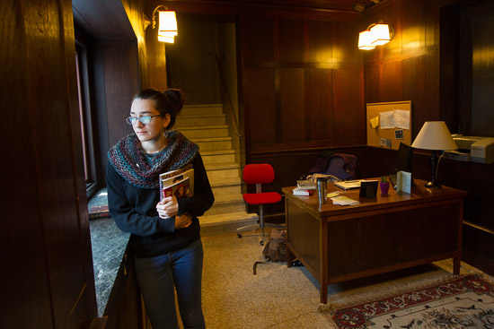 Lisa Rosinsky inside Boston Public Library office