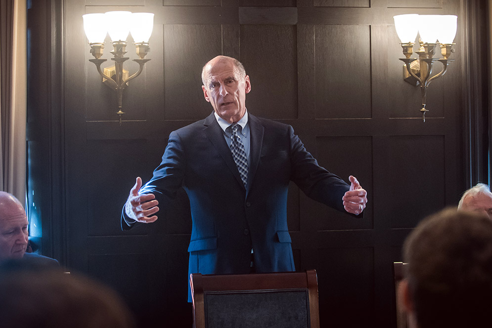 “You have to stick with the facts, because it’s very easy to become politicized,” Coats told Pardee students.