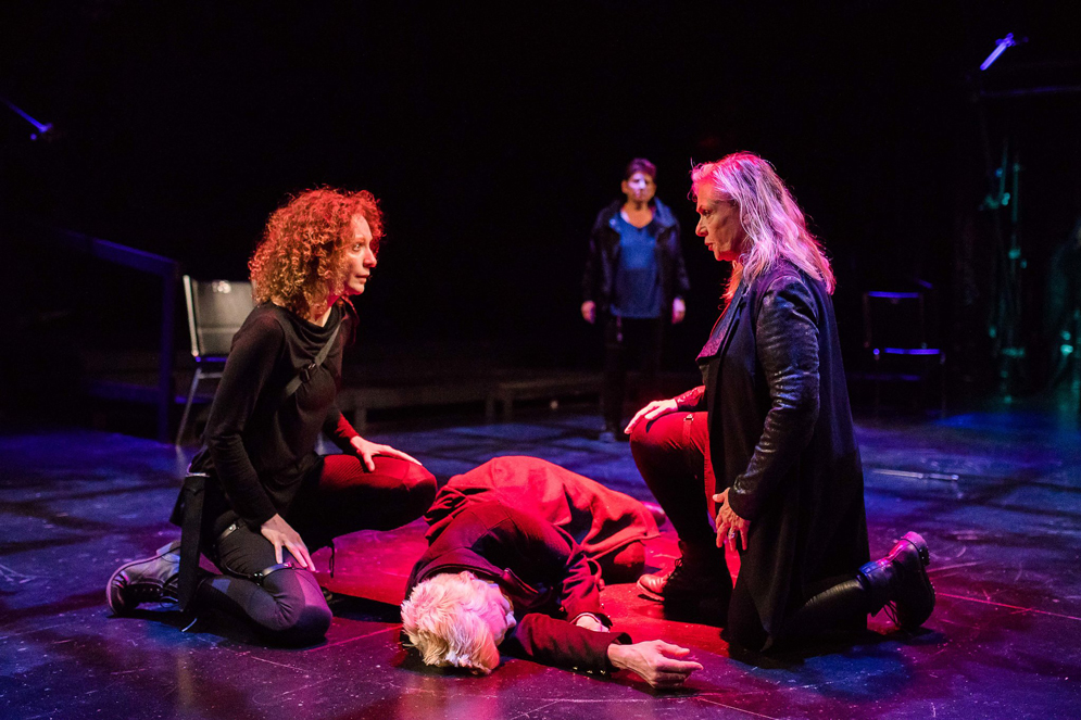 An on-stage scene in all-female production of Julius Caesar
