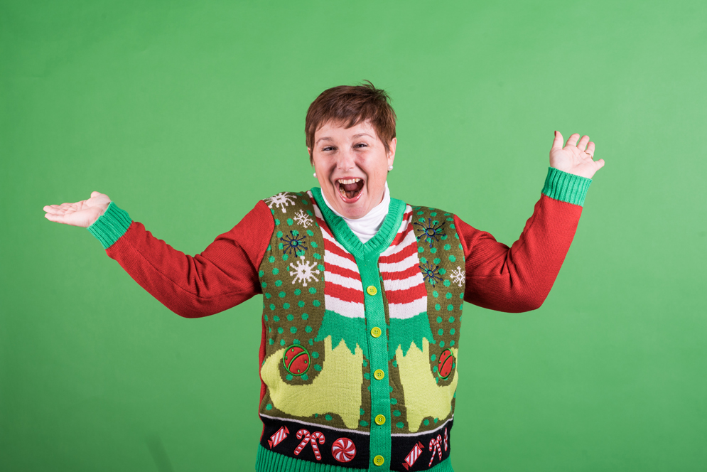 Nicky Eleuteri in his ugly holiday sweater