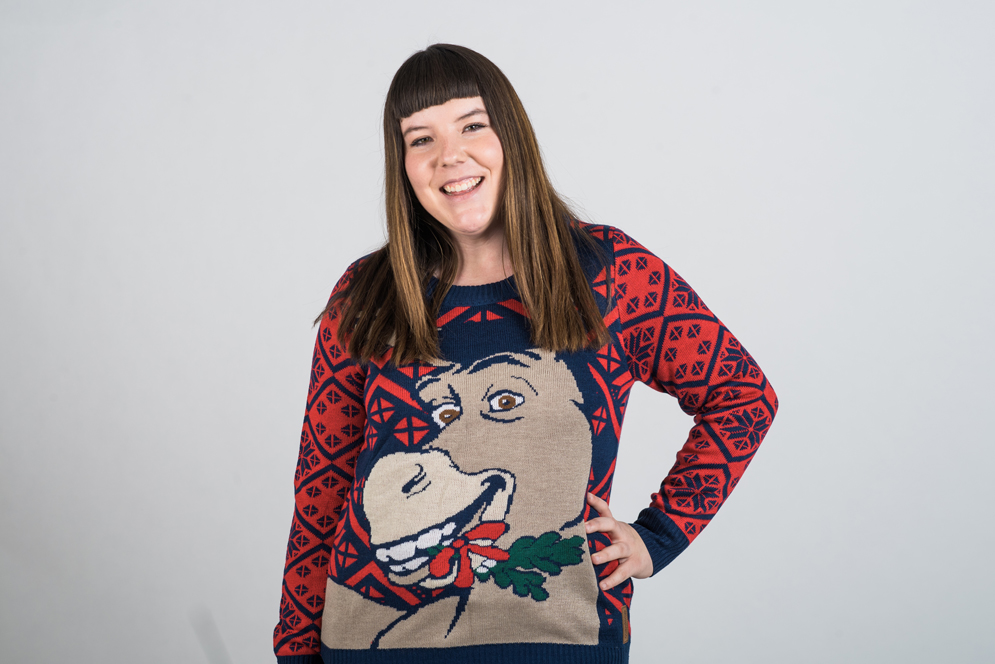 Laura LaBrecque (CAS’18) in her ugly holiday sweater