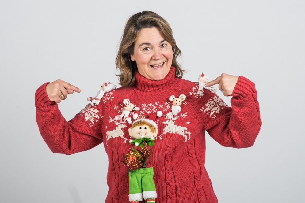 Neus Codina, MET International director in her ugly holiday sweater