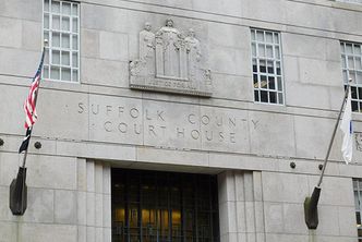 Entrance to the Suffolk County Courthouse in Boston, MA