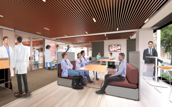 Rendering of the new student lounge 