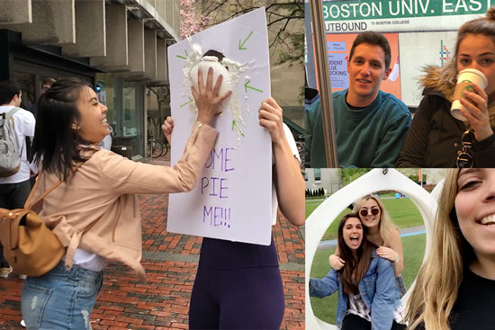 Grid of images from video compiled of one secod Snapchat videos recorded by the Class of 2018 in the 60 days leading up to Commencement