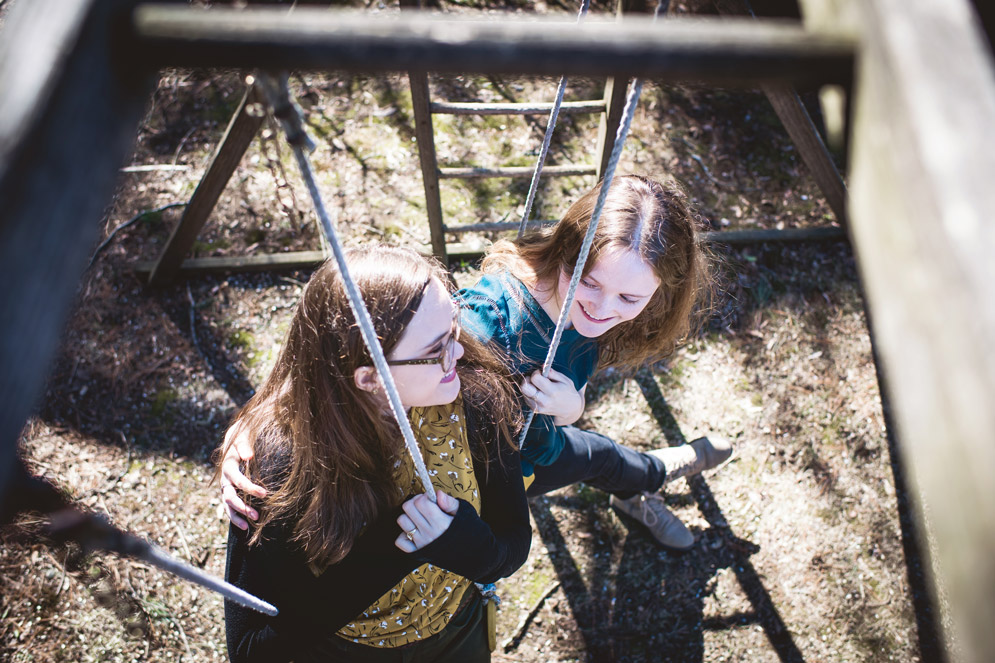 Allison Backus (CGS’19, CAS’21) (left) and Lauren Backus (CGS’15, COM’17), BU Center for Career Development and Educational Resource Center student outreach coordinator, photographed at their family’s Framingham, Mass., home, March 31, 2018.