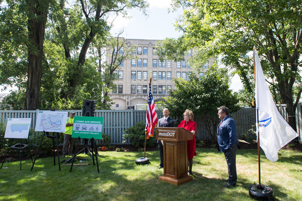 MassDOT Commonwealth Ave Bridge construction project press conference