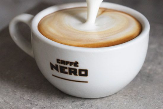 Flat white from cafe nero