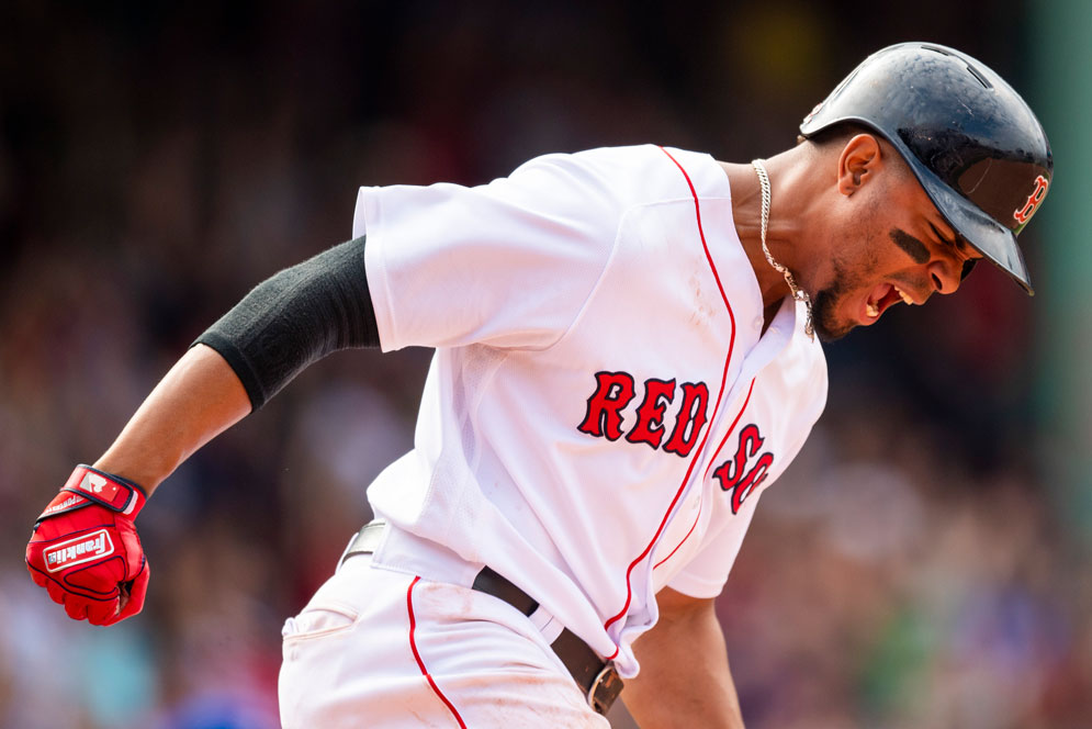 Xander Bogaerts is emotional after hitting a homerun