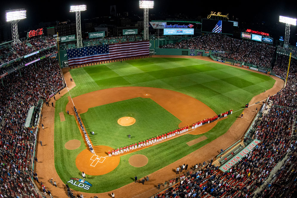 Overhead shot of Fenway park 