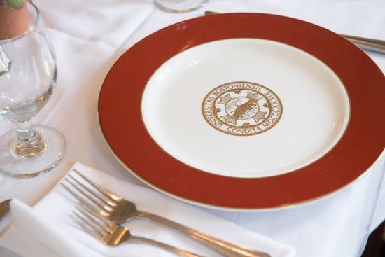 a plate at the new faculty dinning room