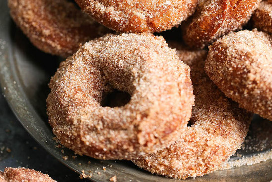 A plate of apple cider donuts