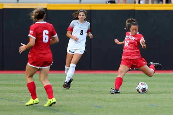 Pietra Sweeney handles the ball on the soccer field