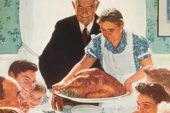 Norman Rockwell's famous depiction of Thanksgiving