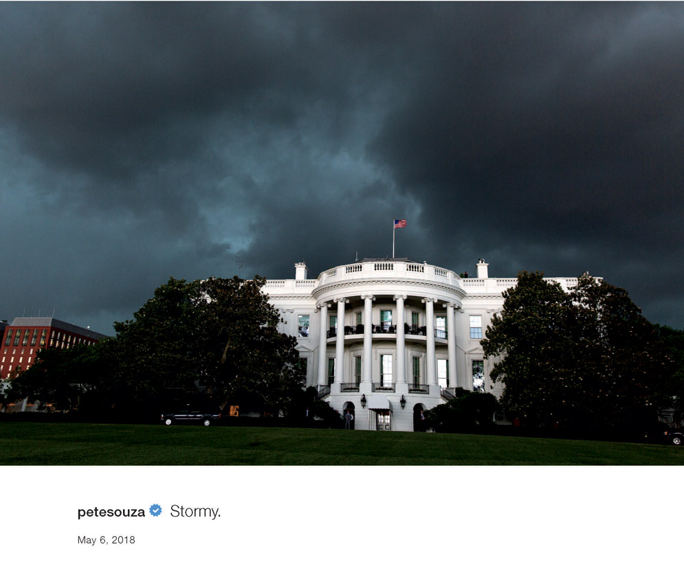 The white house with a stormy sky