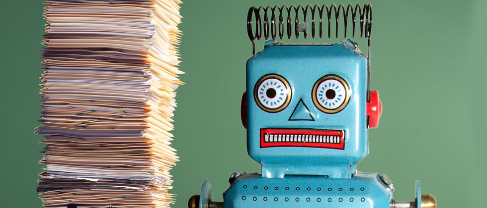 Darrell Eager/Getty Images (office); Shutterstock (robot).
