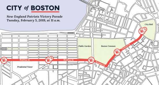 Patriots Parade route map