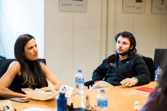 Mattio and Mackenzie Bullard sit at a table and talk about the benefits of Cannabis