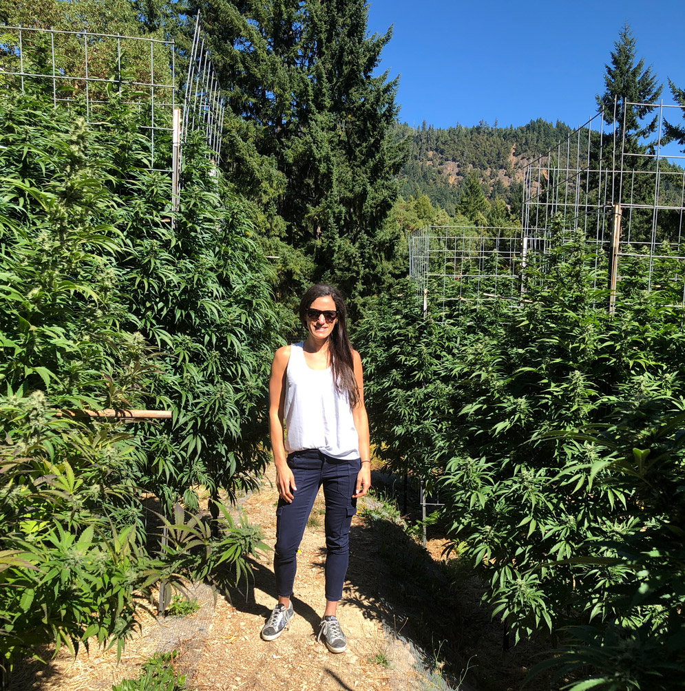 Rosie Mattio at a cannabis farm in California