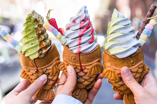 Fish shaped ice cream cones