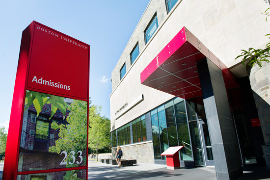 the BU admissions building