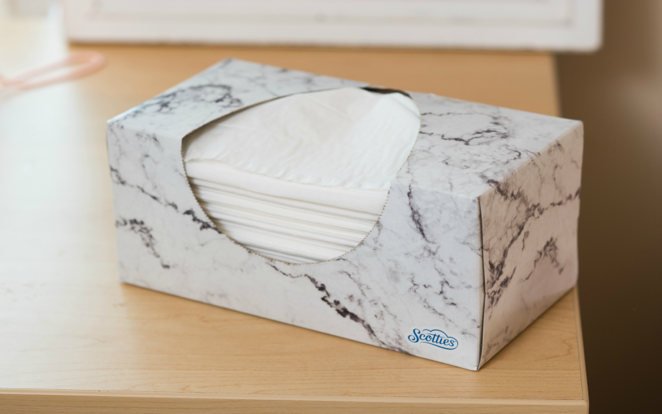 A marble tissue box
