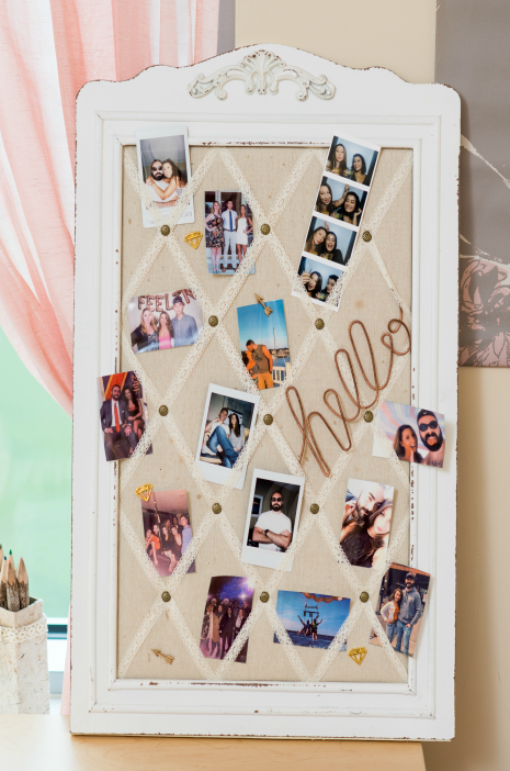 A photo bulletin board