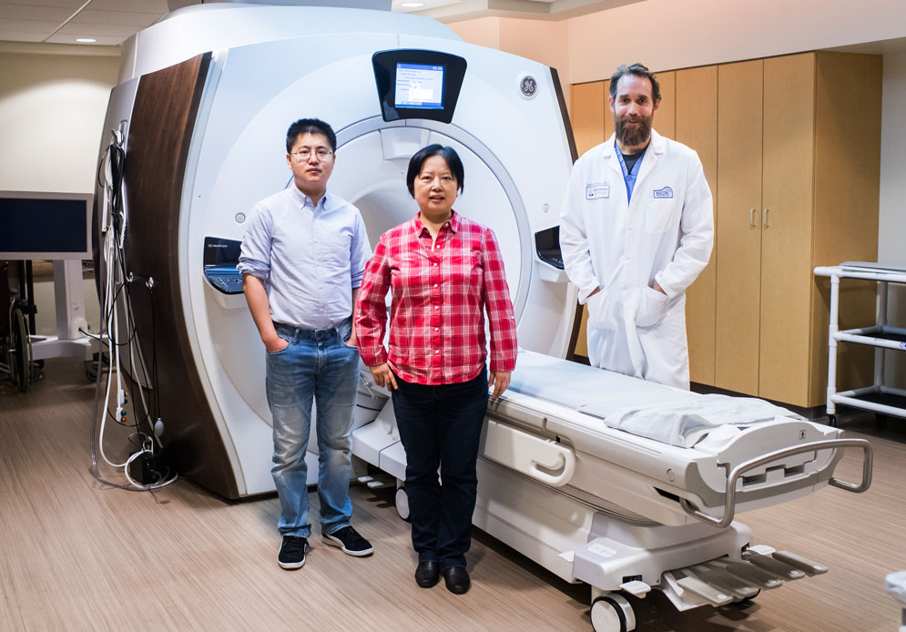 By combining their expertise, Xin Zhang, Stephan Anderson, Guangwu Duan, and Xiaoguang Zhao designed a magnetic metamaterial that can create clearer images at more than double the speed of a standard MRI scan.