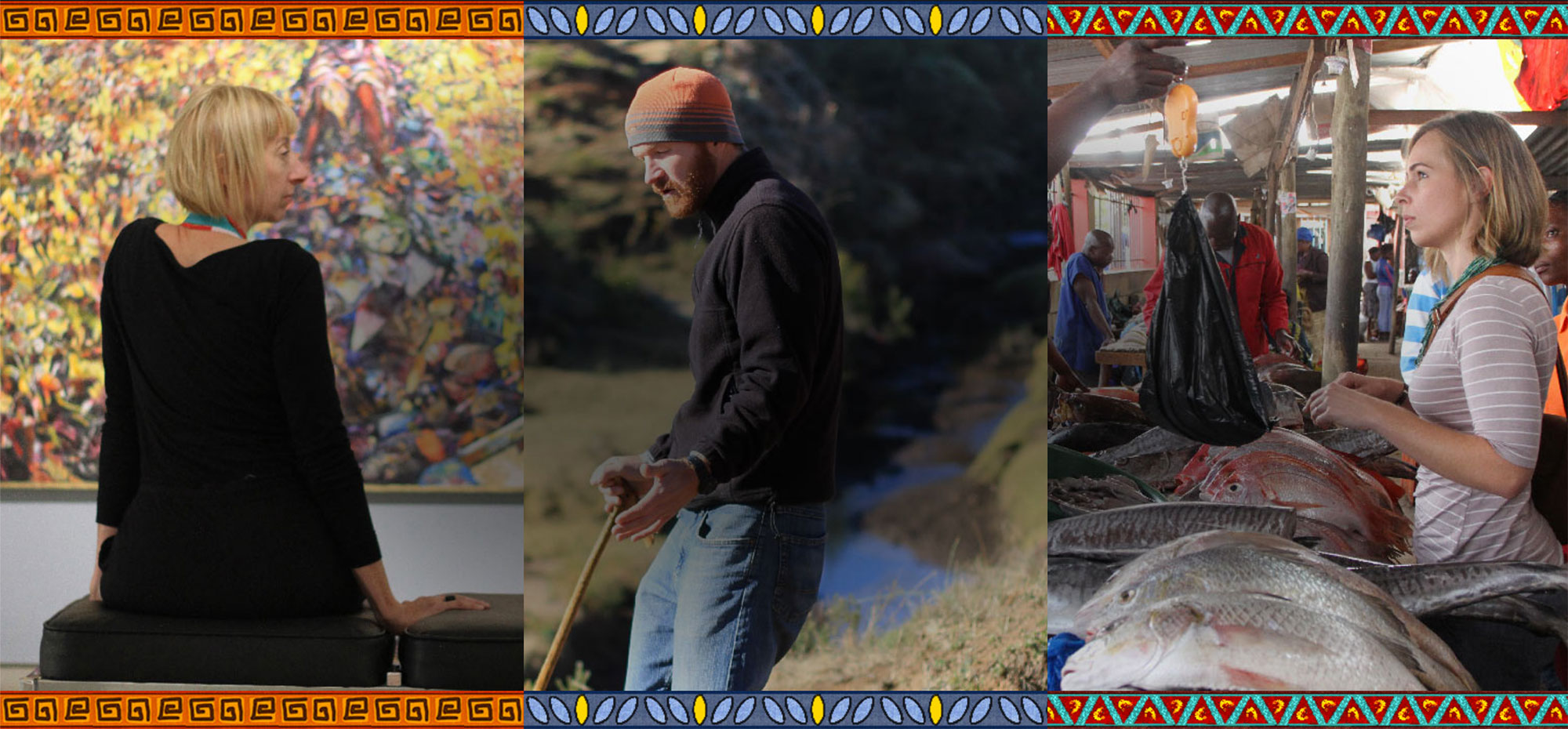 Composite image of three Boston University Graduate Students in Africa