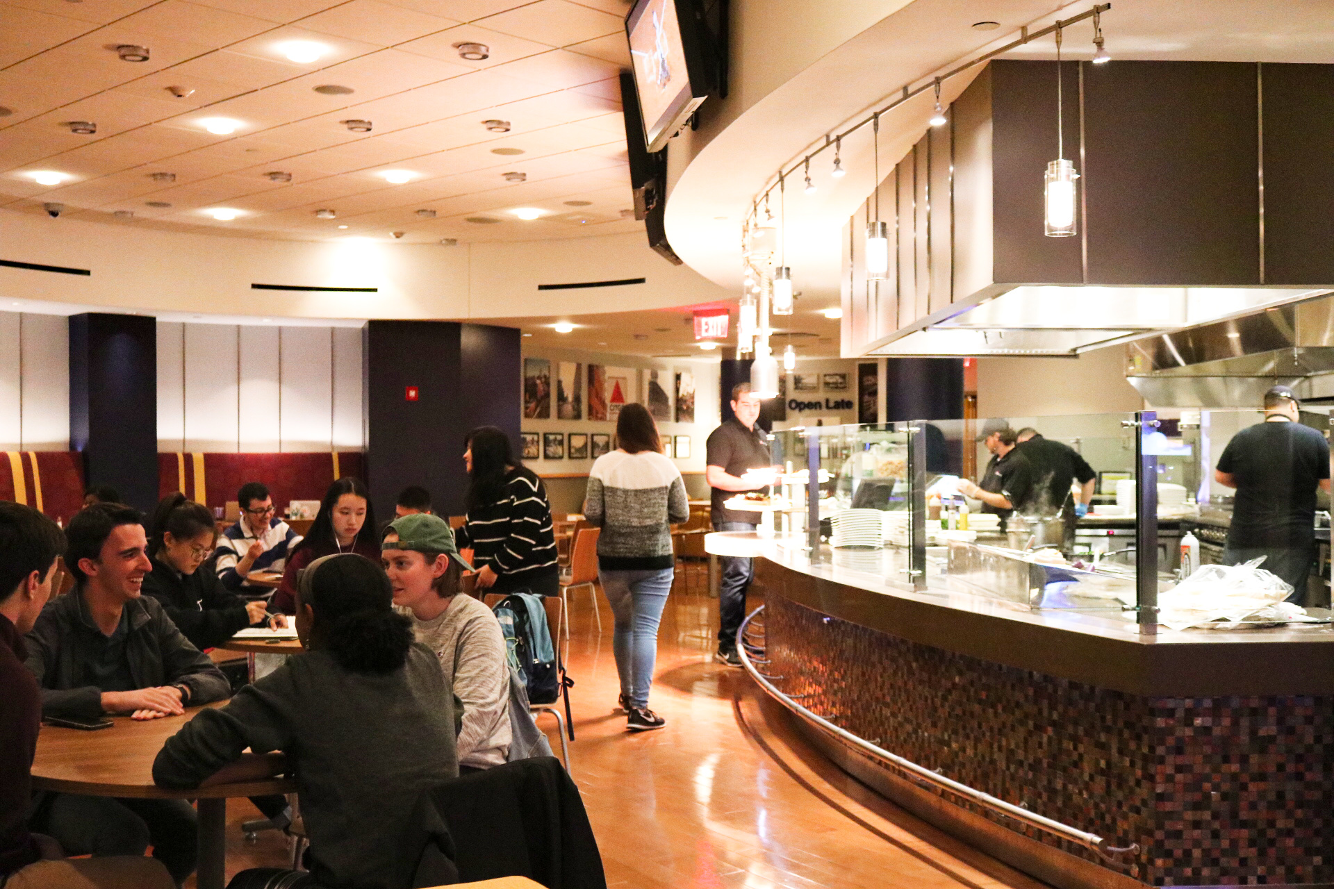 The crowded cafe at Bay State Underground located at 100 Bay State Rd.