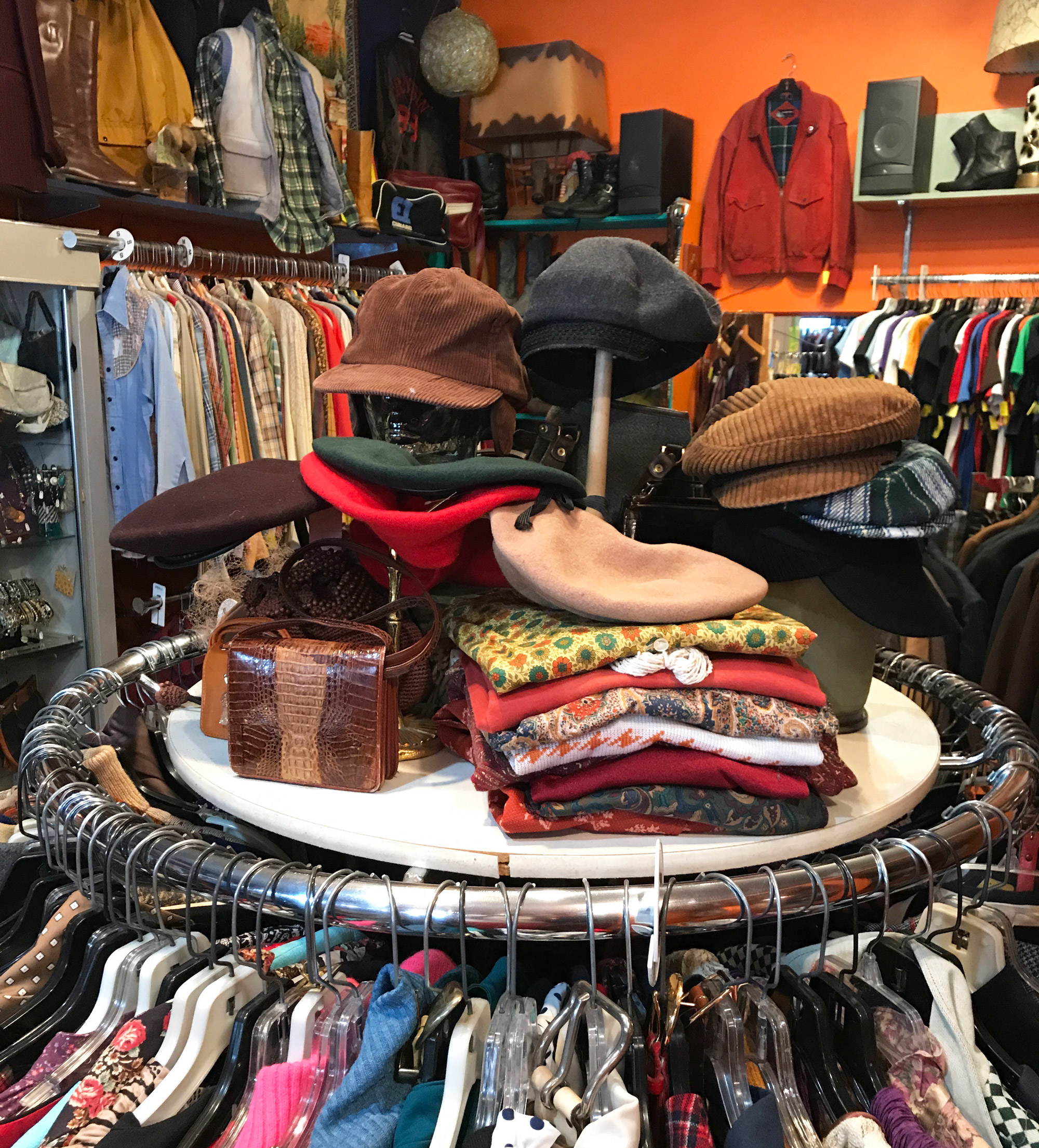 Clothing and hats at 40 south street consignment shop