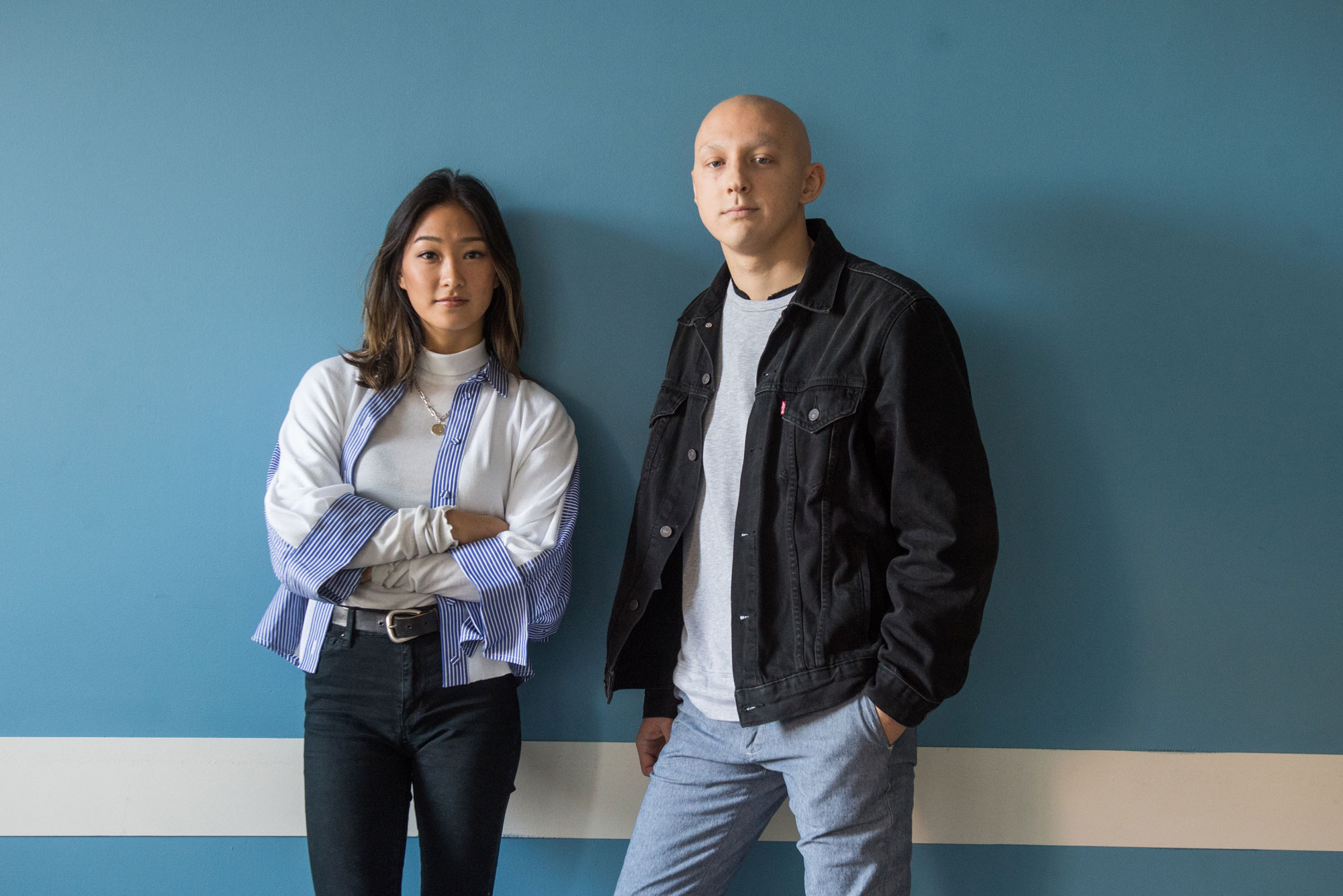 Portrait of Kaitlin Tsai and Sean Doherty (Questrom’20) developers of the app Hang