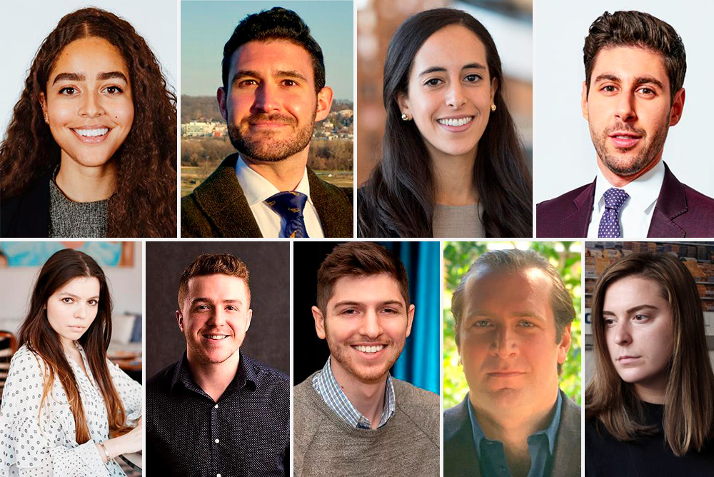 Composite image of headshots of Boston University alumni on the 2020 Forbes 30-Under-30 list.