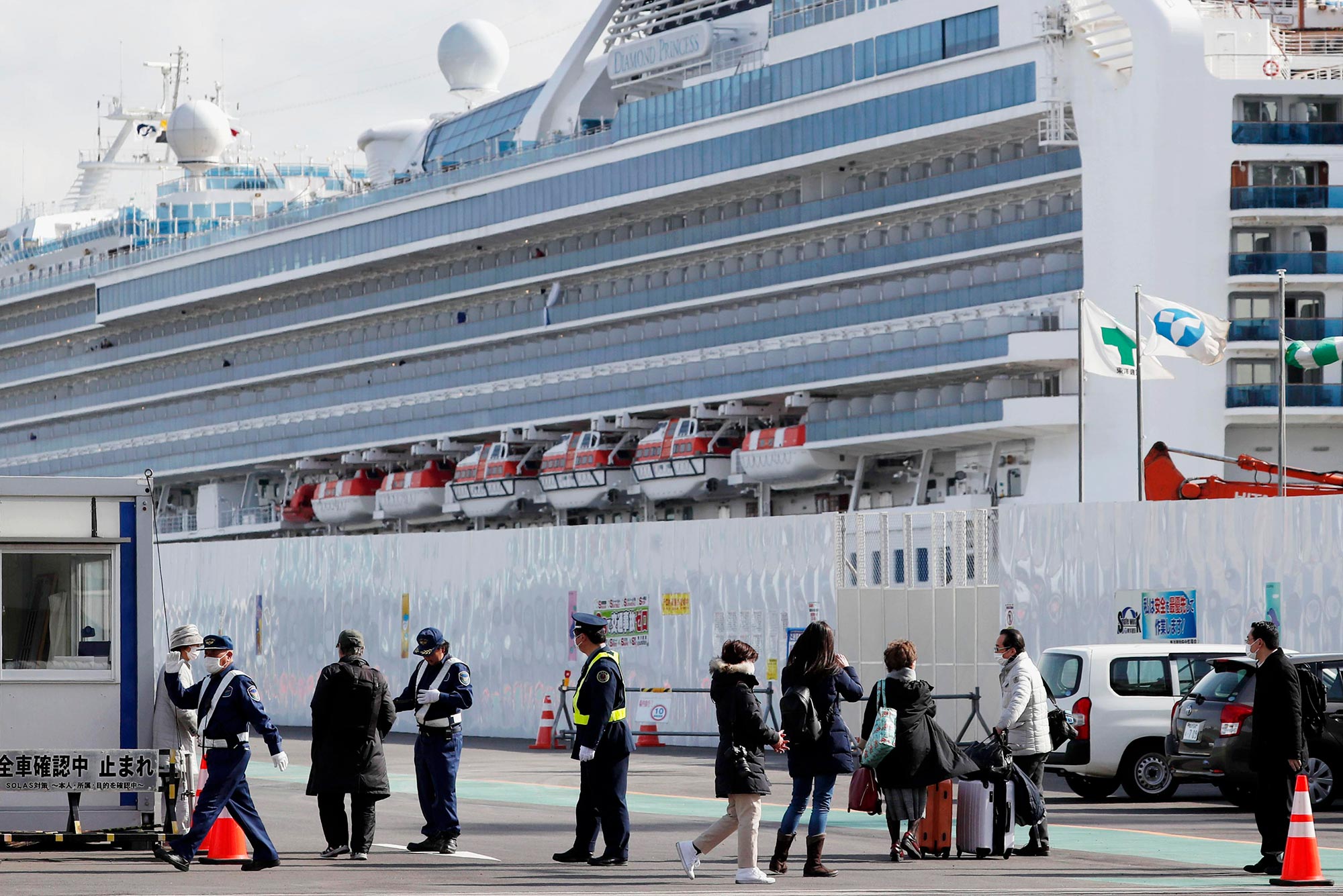 A photo of passengers on the coronavirus-infected Diamond Princess cruise ship .
