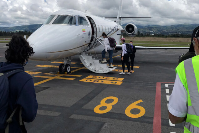 Students on BU’s Study Abroad in Quito, Ecuador boarded a chartered flight home after a frantic week of trying to depart.
