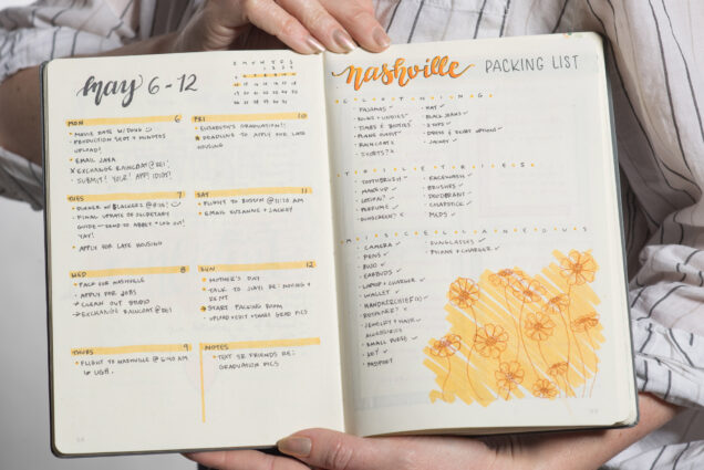 A photo of Kimmie Zak and her bullet journal