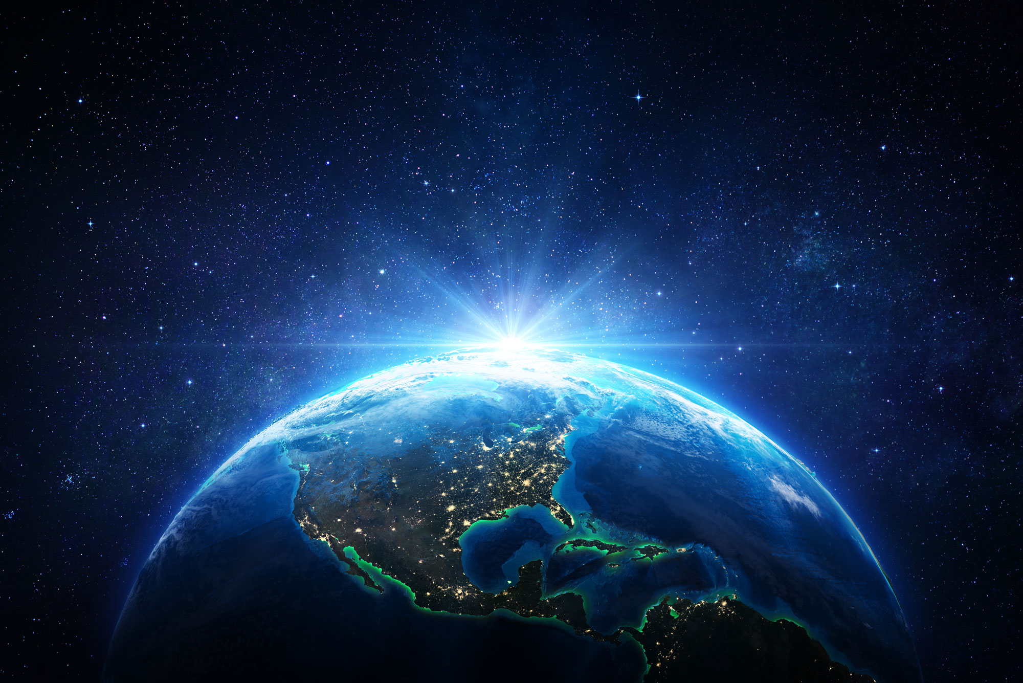 A photo of the Earth from space
