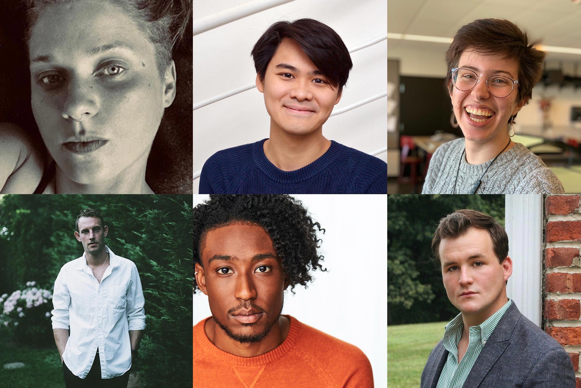 Composite image of the 2020 Kahn Awards winners; clockwise from left, top: Diana Walsh, Tak-Cheung Hui, Saskia Martinez, Alex Stern, Nicholas Walker, Eric Carey.