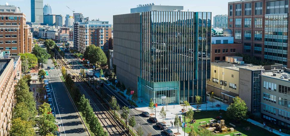 Aerial images of Boston University and the Kilachand Center.