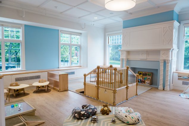 A photo of classroom space at the new BU Children's Center