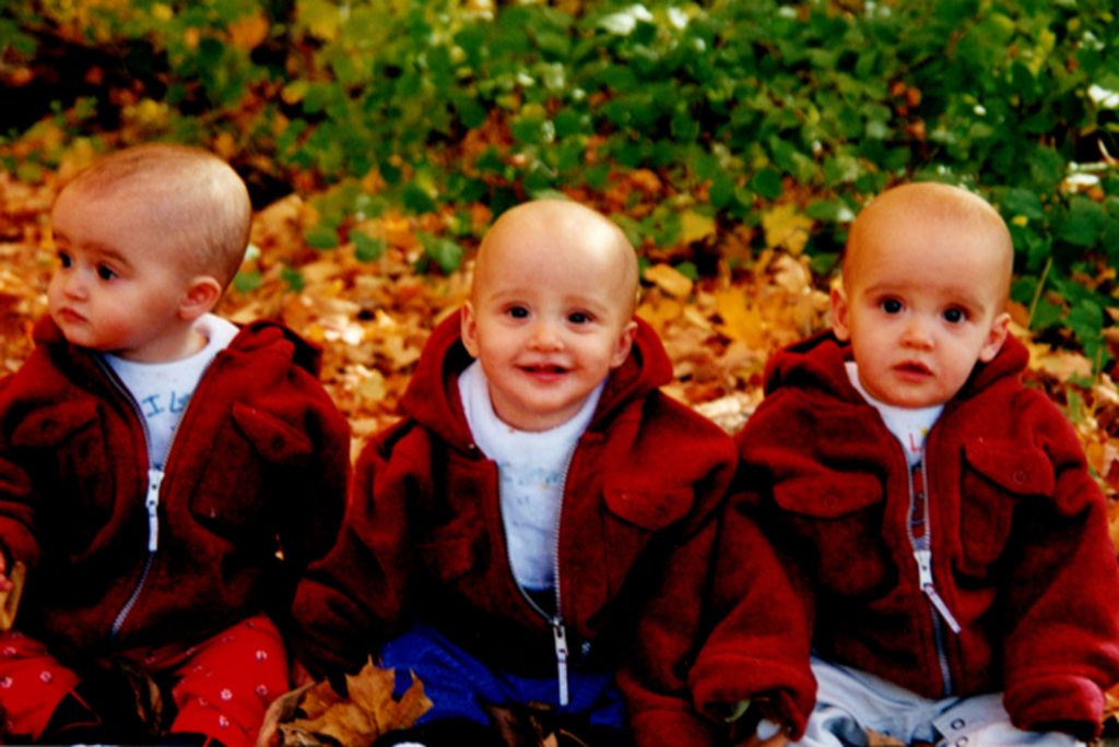 The Papadakis triplets: Alex (from left), Lena, and Joanna