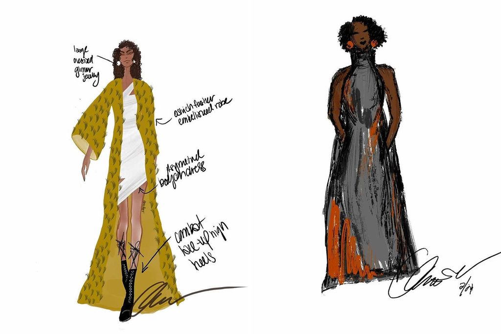 Two of Abiola Agoro’s digital design sketches