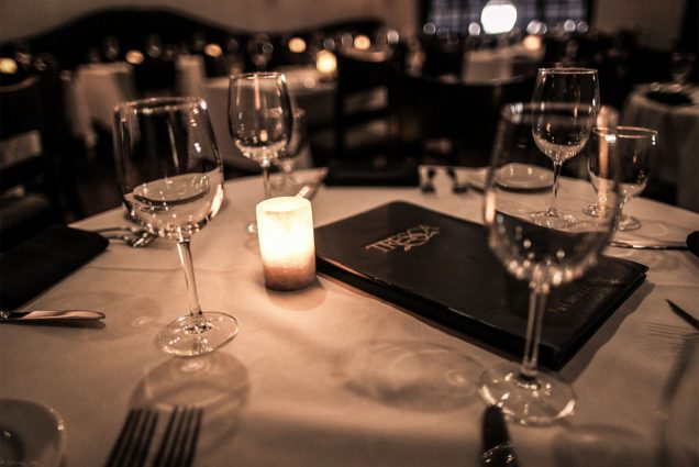 a table in Tresca, and elegant restaurant in Boston, MA