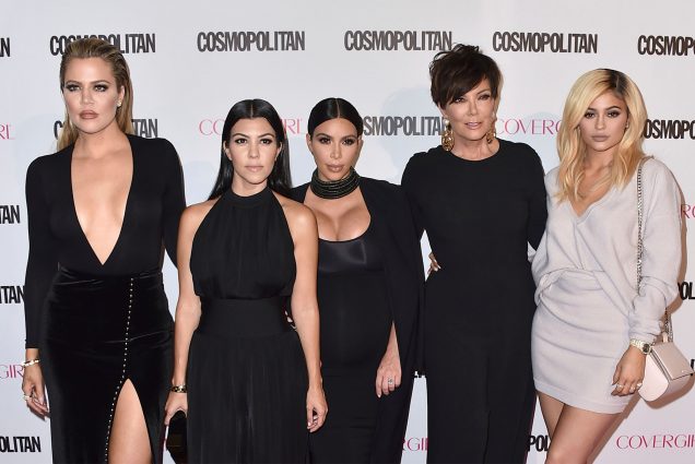 Khloe Kardashian, from left, Kourtney Kardashian, Kim Kardashian, Kris Jenner and Kylie Jenner arrive at Cosmopolitan magazine's 50th birthday celebration on Oct. 12, 2015, in West Hollywood, Calif. The Kardashians are promising an all-access pass into their lives, again, when they hit screens April 14 with a new reality series, "The Kardashians," this time on Hulu. (Photo by Jordan Strauss/Invision/AP, File)