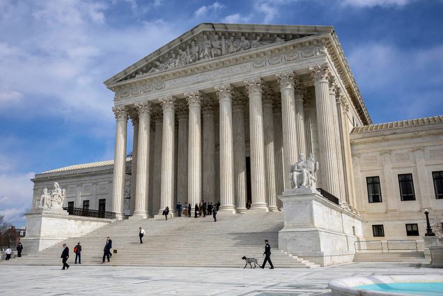 People depart the U.S. Supreme Court after justices heard oral arguments in Gonzalez v. Google Feb. 21, 2023. The case addresses whether or not tech companies are liable for user-generated content promoted by their algorithms. The Gonzalez family alleges that Google is responsible for spreading content that radicalized the perpetrators of the 2015 Paris attack. (Francis Chung/POLITICO via AP Images)