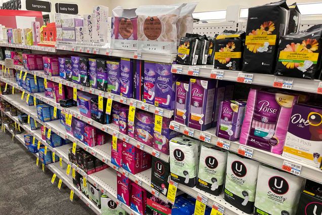 Photo: A generic isle in CVS of their period products.