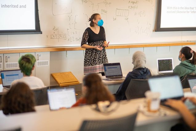 9/21/22 -- Boston, MA Melisa Osborne leads a multi-disciplinary CAS class taking a look at the racism implicit in science and healthcare and trying to unpack it. Photo by Cydney Scott